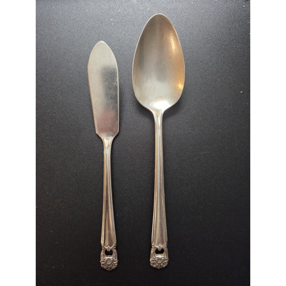 Rogers Bros Silverplate Flatware "Eternally Yours 1847"  Serve Spoon/Butter Set